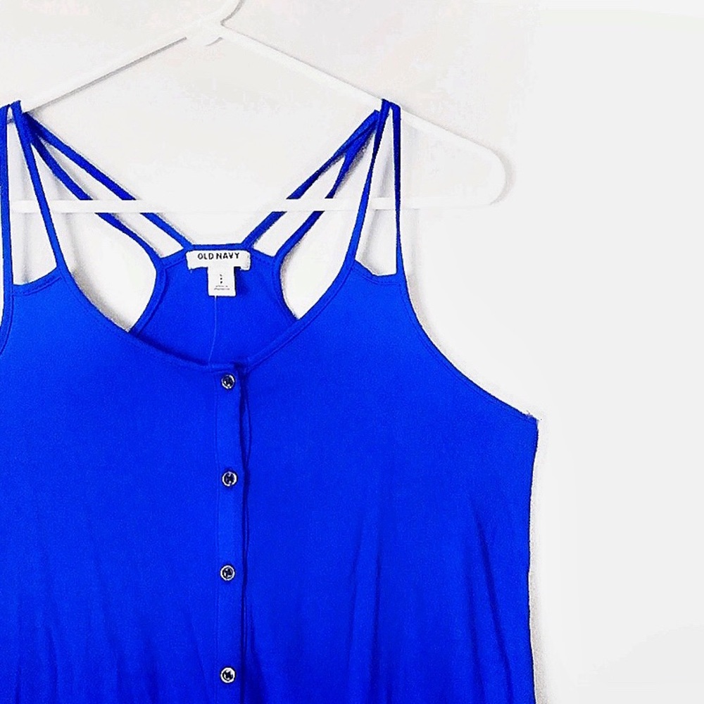 Old Navy Blue Knit Racerback Tank Top - Picture 2 of 3